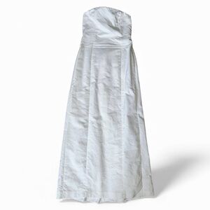 Vintage 2004 J. Crew Cotton Cady Strapless Wedding Gown Full Length Sz 8 Preppy